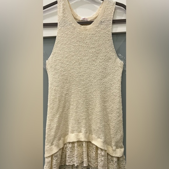 Dresses & Skirts - XHILARATION Cream Knit Sleeveless Mini Dress Size Jrs L